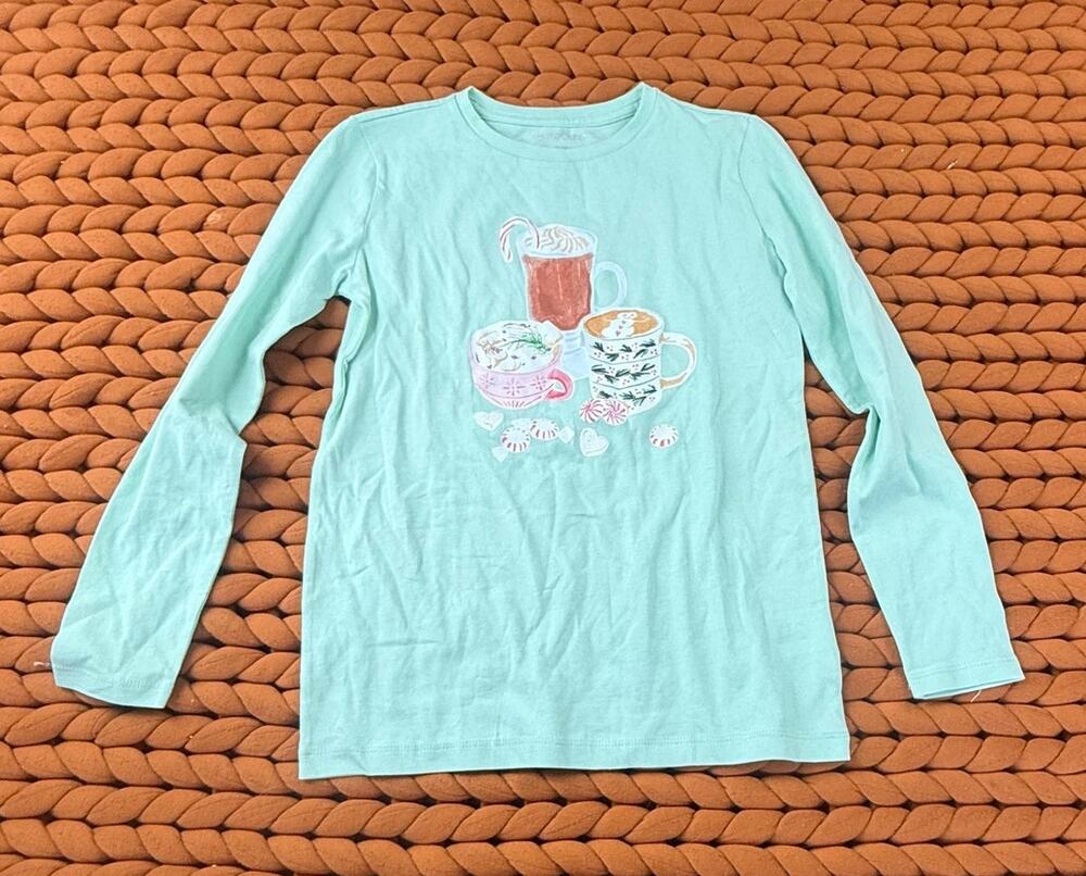 Crewcuts Long Sleeve T Shirt Hot Cocoa Girls M Medium 8 9
